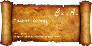 Cserei Adony névjegykártya
